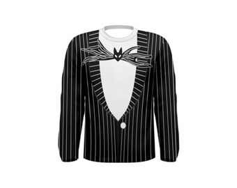 Men's Jack Skellington Inspired Long Sleeve Shirt