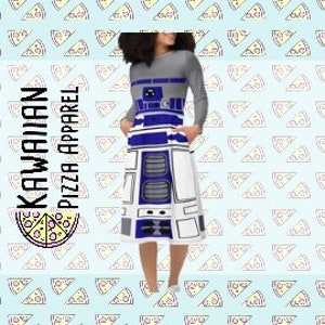 knee length dresses for ladies R2D2 Star Wars Robot Droid Costume Dress Set Disney Lucasfilm Sexy Womens  Halloween Costume main image 0