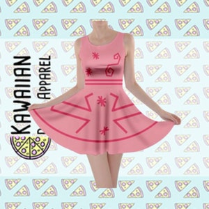 Women&#39;s Mad Tea Party Pink Teacup Inspired Skater Dress