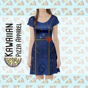 Evie Inspired Short Sleeve Skater Dress