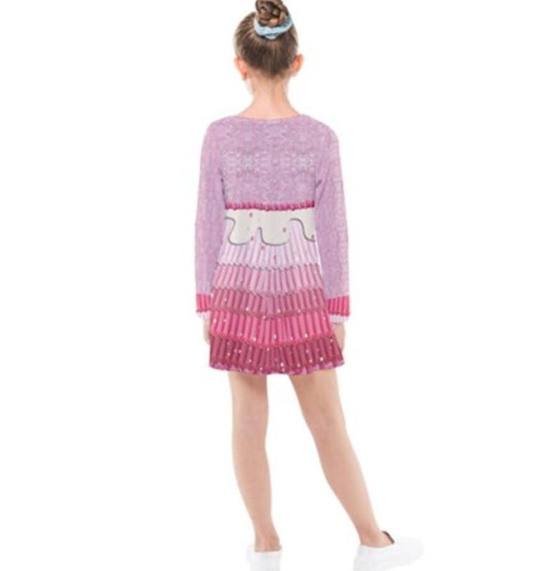 Kid's Princess Vanellope Inspired Long Sleeve Dress image 2