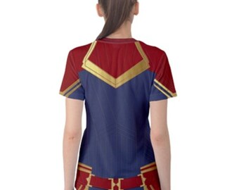 Women's Capt. Danvers Inspired ATHLETIC Short Sleeve Shirt