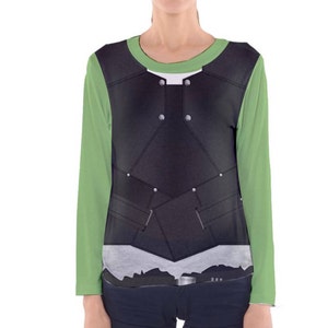 Camisa de manga larga con cuello en V para mujer inspirada en Gamora Vol. 2