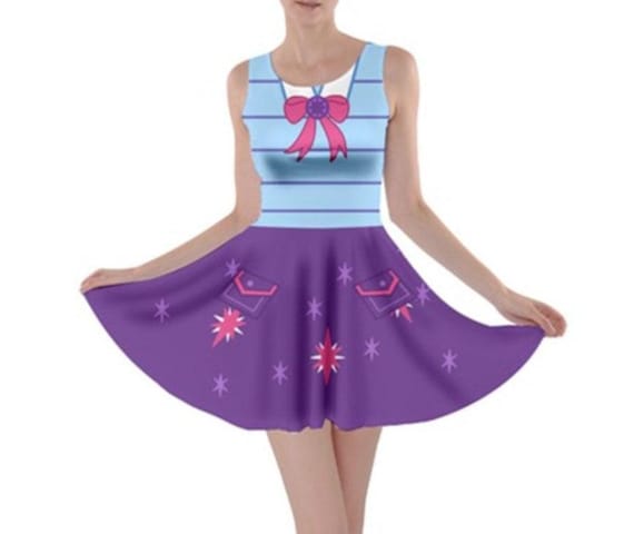 Women's Twilight Sparkle My Little Pony Inspired Skater Dress Women's Twilight Sparkle My Little Pony Inspired Skater Dress