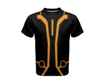 Men's Orange Tron Legacy Inspired Short Sleeve Shirt