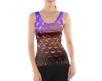 Frauen Nacht Epcot Raumschiff Erde inspiriert Tanktop