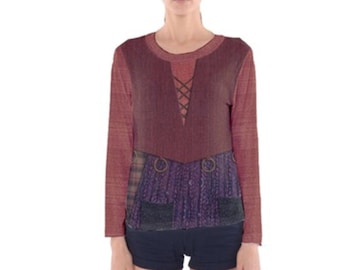 Women's Mary Sanderson Inspired Long Sleeve V-Neck Shirt