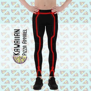 Men's Red Tron Inspired Leggings