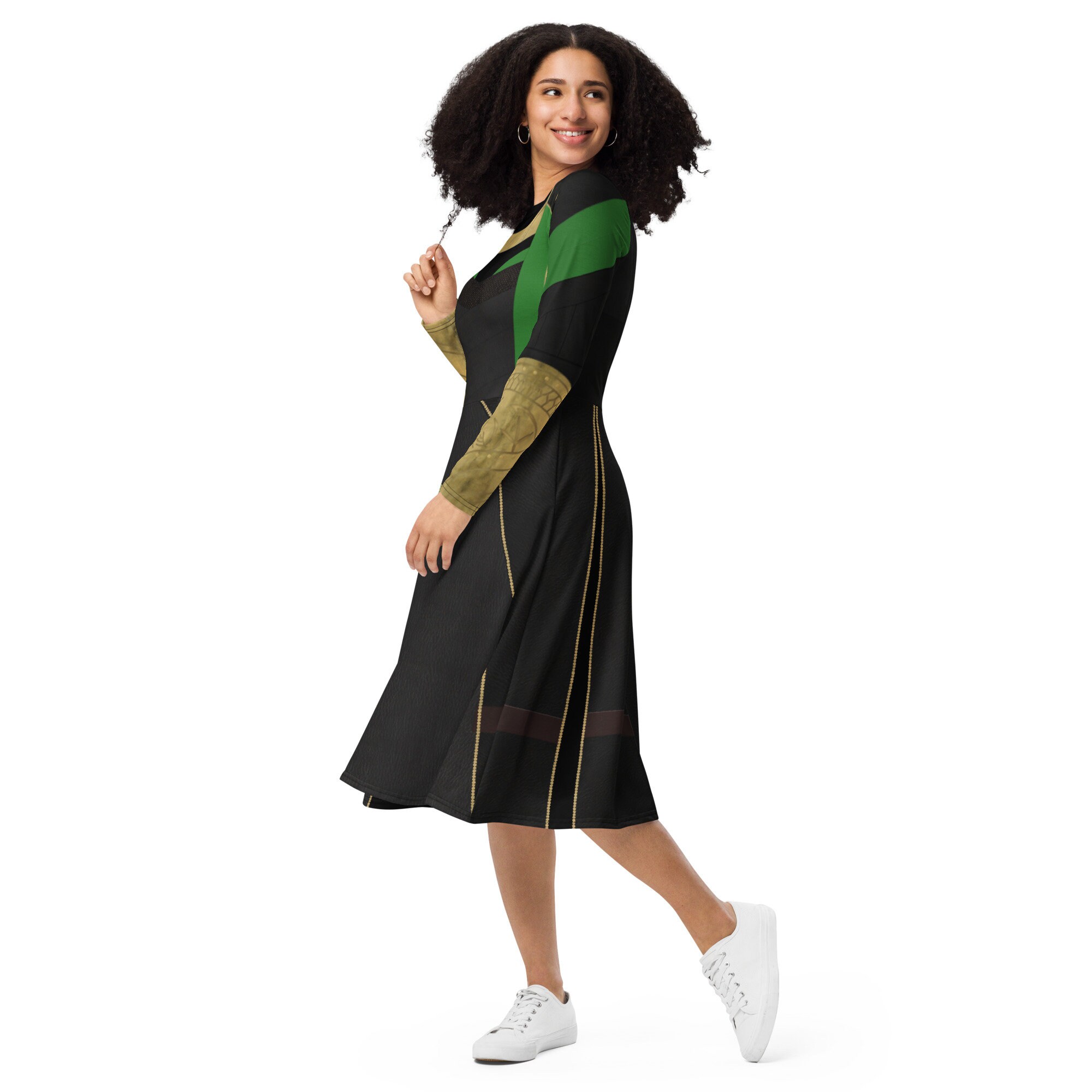 Women's Loki Inspired Long Sleeve Midi Dress - Etsy UK