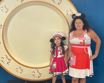 Women's Chef Minnie Inspired Sleeveless Flare Dress