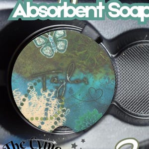 Unique Taylor Debut Album Inspired Absorbent Soapstone Car Cup Holder Coaster - Swift Fan Gift Idea | Free Shipping  | Tay Fan Merch