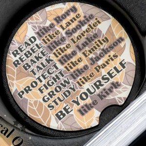 Unique Gilmore Girl Quote Coasters - Read, Rebel, Bake, Talk, Protect, Fight, Grow, Study, Be Yourself Typography Free Shipping