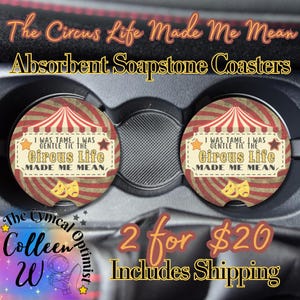 Circus Drama Vibes Speckstein Tassenhalter Untersetzer - Ticket Graphic & Taylor Lyric TTPD | Geschenk für Swifties | Kostenloser Versand