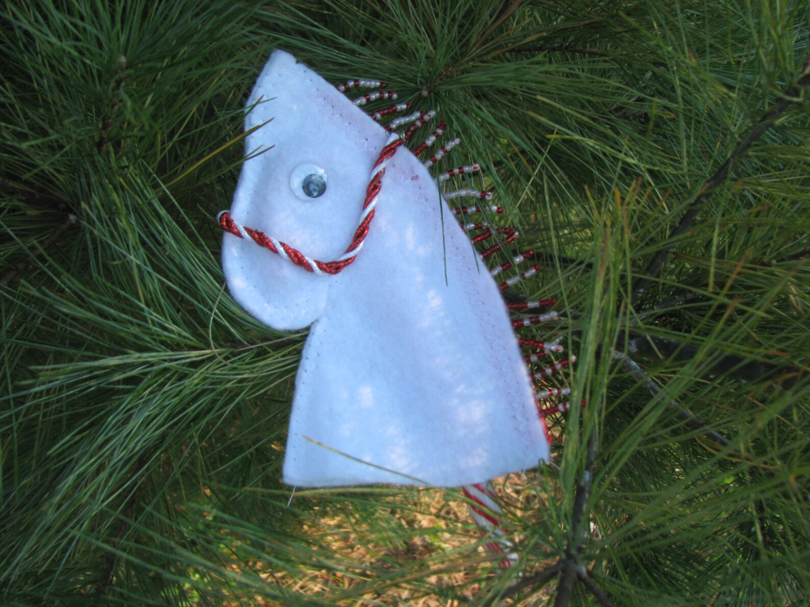 Felt Candy Cane Horse Ornament Etsy