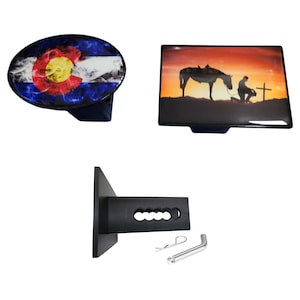 Custom 2-Inch Trailer Hitch Insert – Personalized Resin-Coated Hitch Cover (Rectangle or Oval)