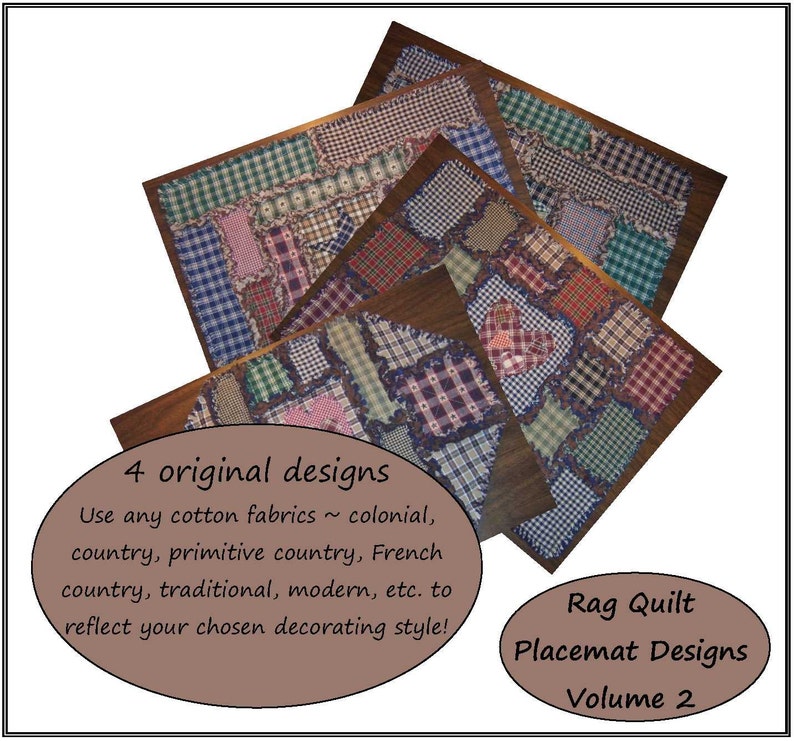 EPATTERN BOOK Rag Quilt Placemat Designs Vol. 2PDFCountry Etsy