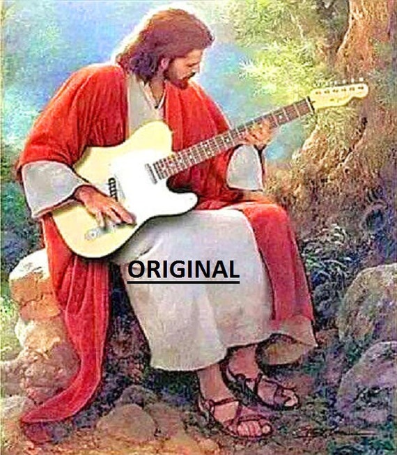 Jesus Playing Guitar... Counted Cross Stitch Pattern Etsy