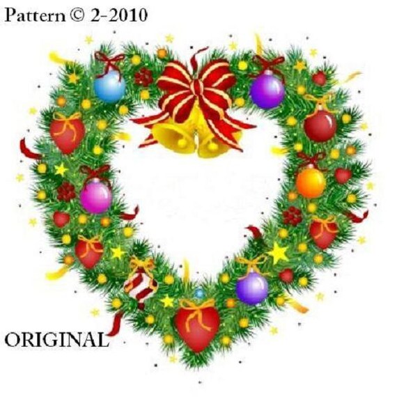 Stitch cross wreath christmas pattern modern patterns merry counted easy snowflakes heart simple