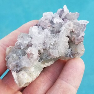 Unique bladed calcite on green fluorite with purple phantoms, 135 grams, 8.5cm x 4cm x 3cm
