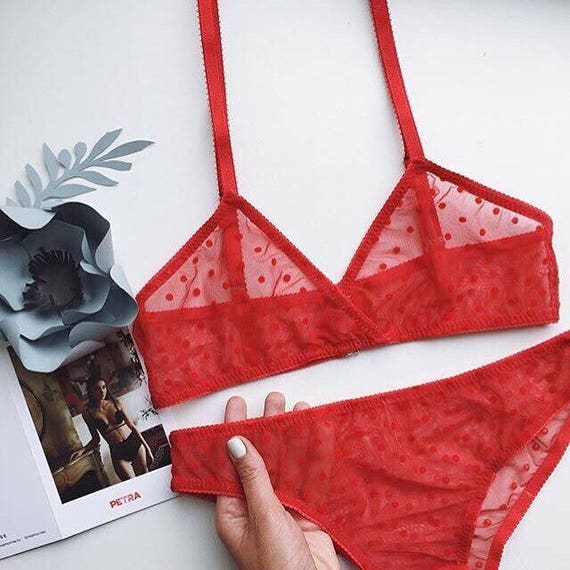 red mesh bralette