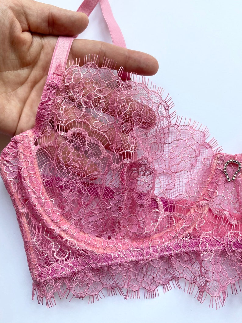 Romantic lace lingerie set from textured lace Sheer lace lingerie set ...