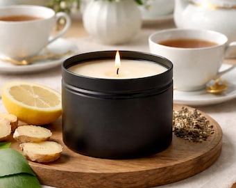 White Tea & Ginger Soy Wax Candles | Soy Wax Melts and 7 oz Candle Tins