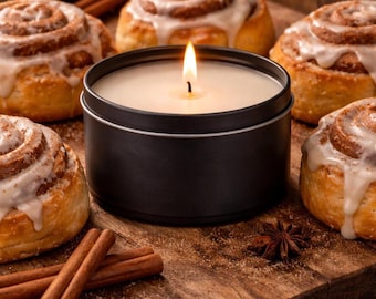 Cinnamon Bun Soy Wax Candle | Soy Wax Melts and 7 oz. Candle Tins