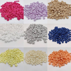 20 pcs Tiny Handmade Satin Ribbon Roses In Multiple Color. Super High quality ribbon roses.Ready To Ship.
