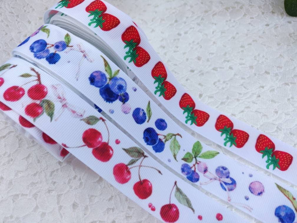 3/8 Width Choice of Three Printed Grosgrain Ribbon 3/8 Inch Sewing