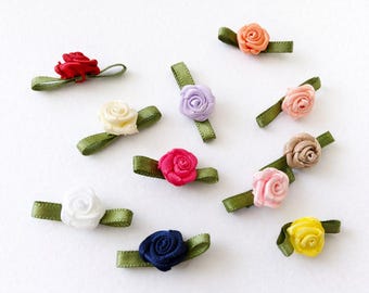 20 Pcs Small Handmade Satin Ribbon Roses in Sweet Nectar. 5/8 Inches ...