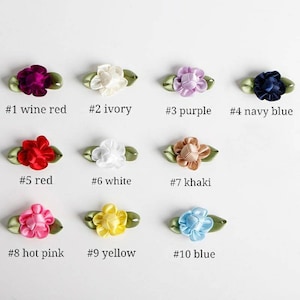 10 pcs Handmade High Quality Satin Ribbon flowers in multiple color. Ready To Ship.