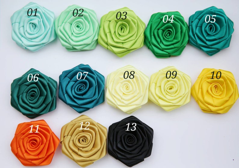 Handmade Double Face Satin Ribbon Roses in Multiple Color 2 | Etsy
