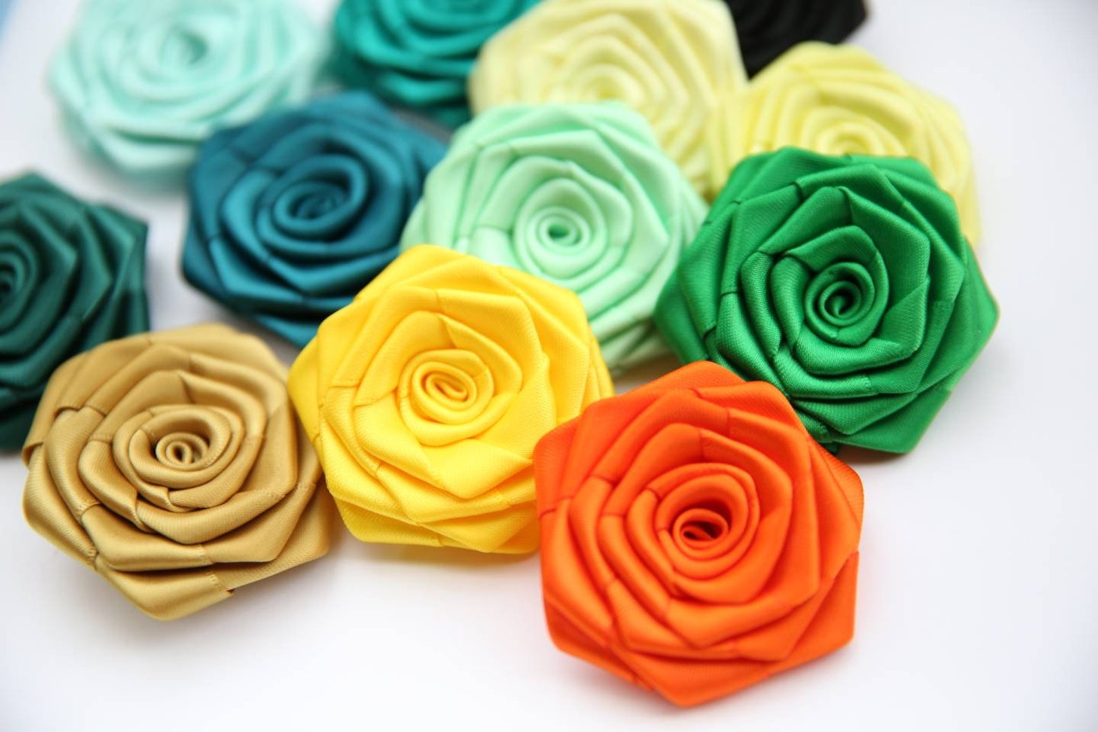 Handmade Double Face Satin Ribbon Roses in Multiple Color 2 | Etsy