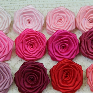Double Face Satin Ribbon Roses (2 Inches). Choose Your Color. Pink ...