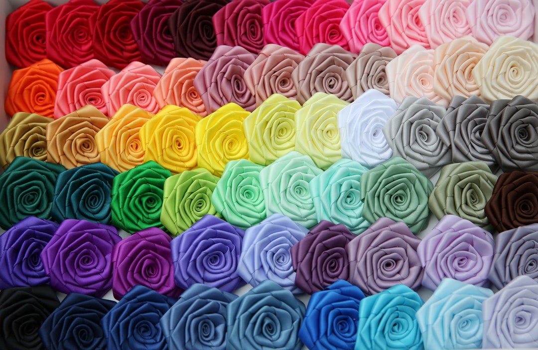 Double Face Satin Ribbon Roses (2 Inches). Choose Your Color. Pink ...