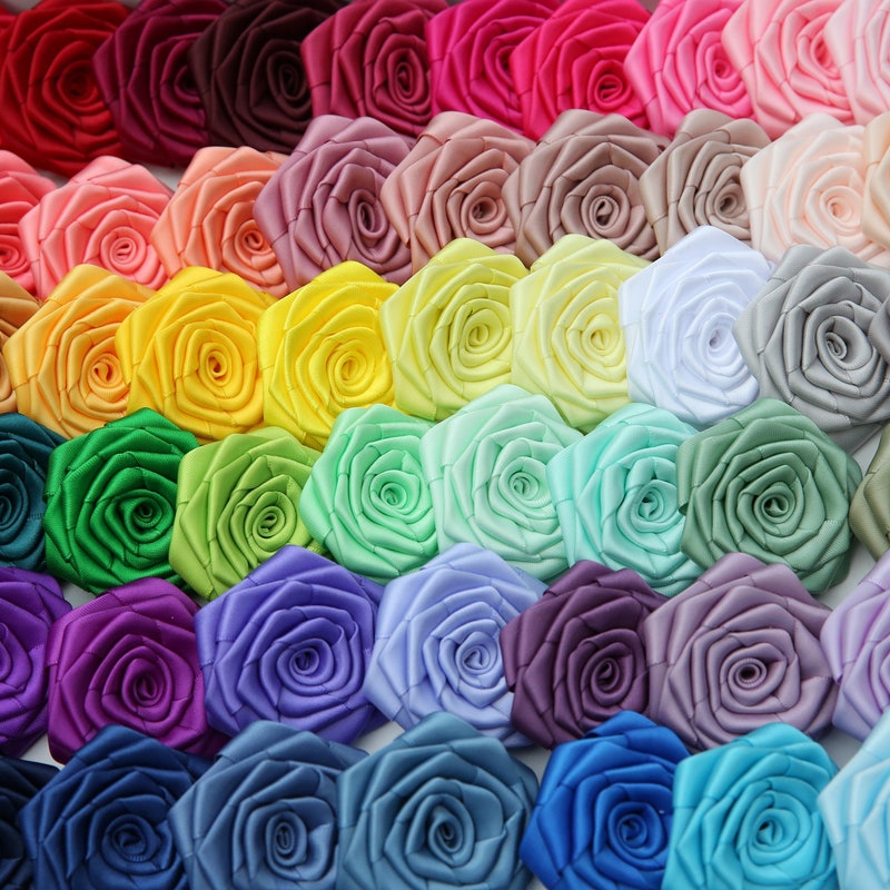 Satin Ribbon Roses - Etsy