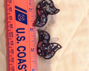 Aurora borealis vintage earrings