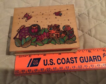 Laurel Burch rubber stamp All Night Media Secret Jungle