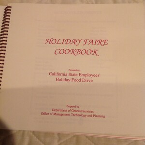 Holiday Faire 1991 Cookbook