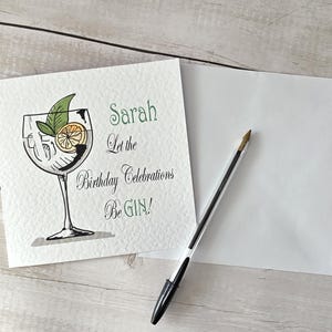 Carte d'anniversaire personnalisée Gin