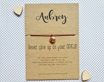 Personalised Football Wish Bracelet Card/ Motivational Gift