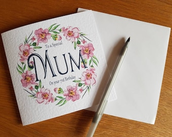 Personalised Mum Floral Birthday Card