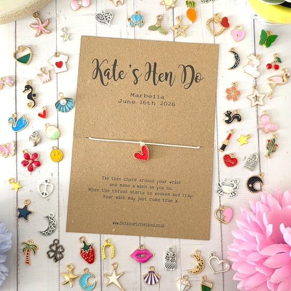 Personalised Hen Party Wish Bracelet