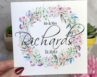 Biglietto di auguri di matrimonio personalizzato. SPEDIZIONE GRATUITA NEL REGNO UNITO (Posta di seconda classe).