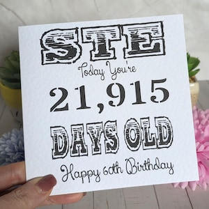 Male Personalised Age Birthday Card FREE UK DELIVERY 2nd Class
