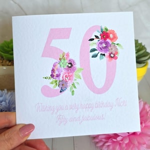 Pretty Personalised Age Birthday Card FREE UK DELIVERY 2nd Class
