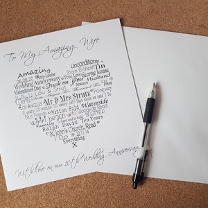 Carte de mariage / anniversaire personnalisée