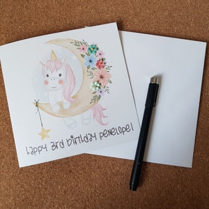 Personalised Unicorn Birthday Card image 2