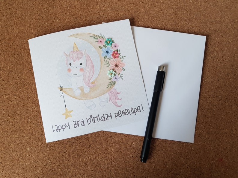 Personalised Unicorn Birthday Card image 2