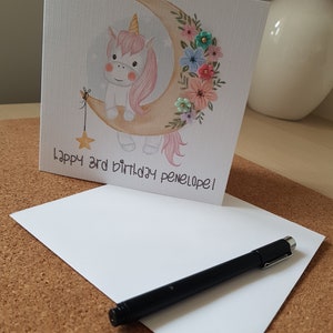 Personalised Unicorn Birthday Card image 3